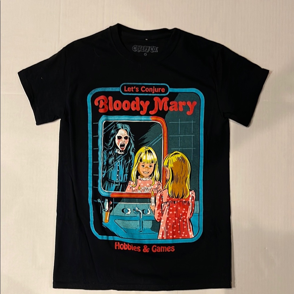 Horror Short Sleeve Tee with Retro Bloody Mary Design